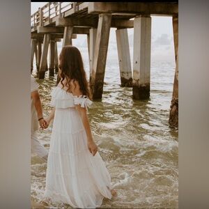 Pretty Light Pink Off-Shoulder Maxi Dress